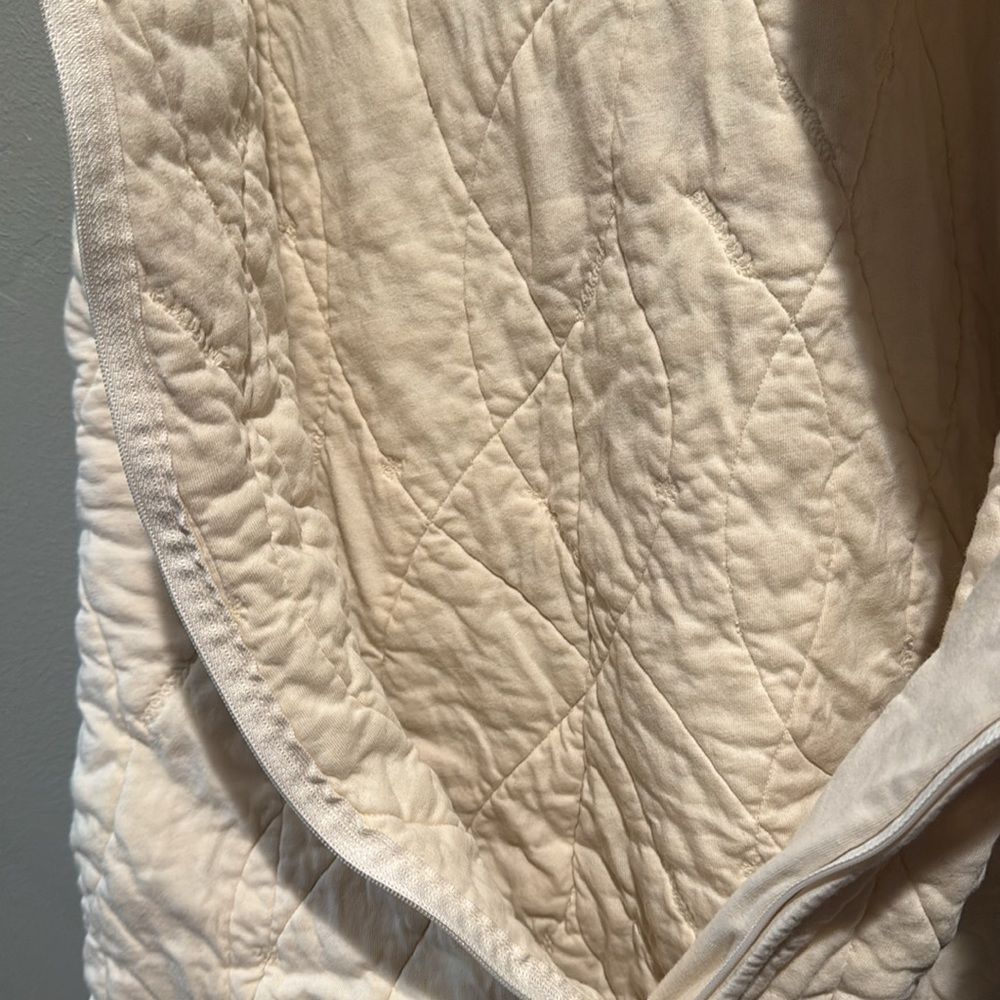 Coyuchi Cream Handstitched Quilted Sleep Sack 100% Organic Cotton zip up - Picture 6 of 10
